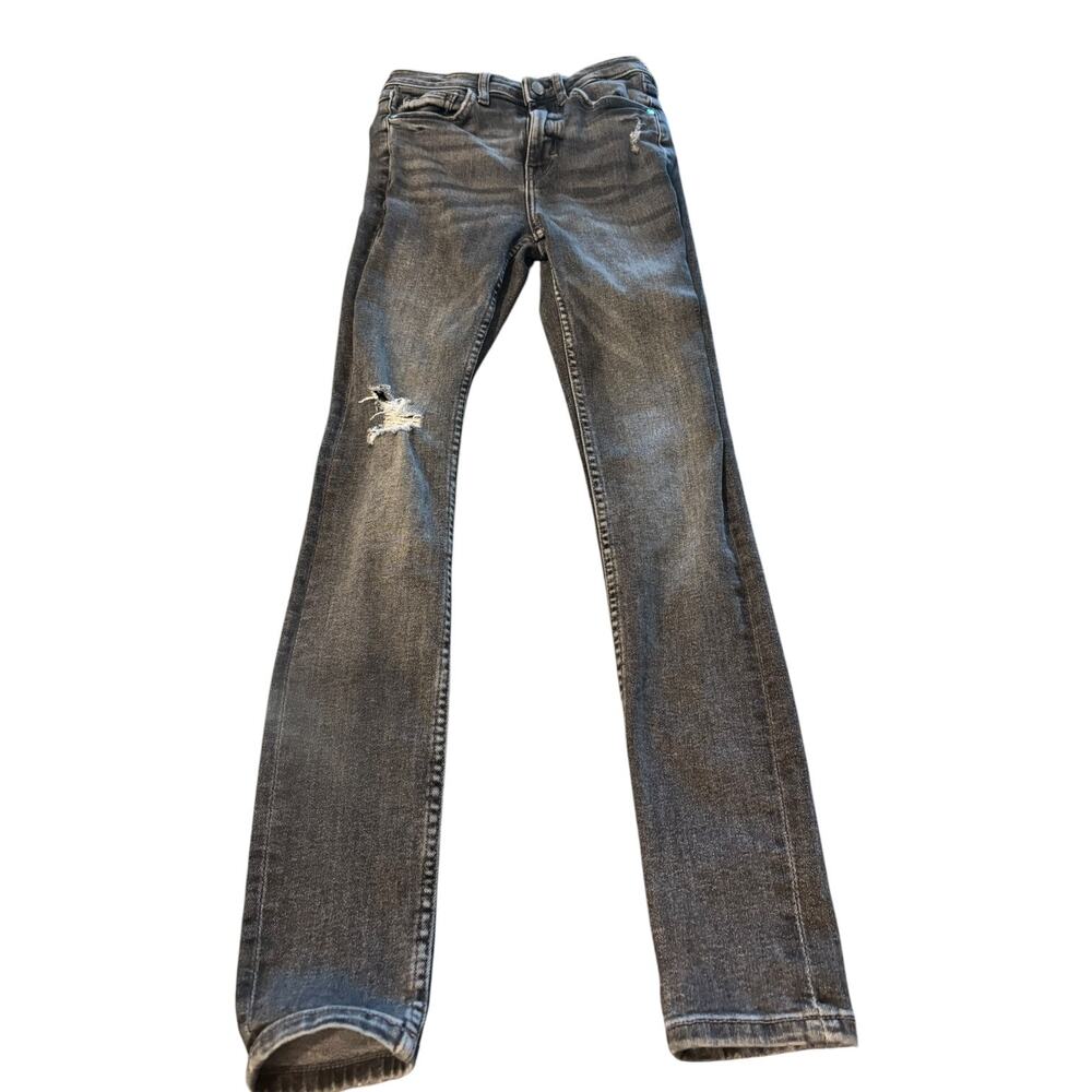 MANGO Denim Soho Black Jeans Size 2 Distressed